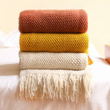 Seasonal Waffle-Knit Throw Blanket